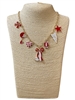 GSN1568R MULTI CHARM RED & WHITE SPORTS NECKLACE
