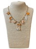 GSN1568W MULTI CHARM ORANGE & WHITE SPORTS NECKLACE