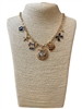 GSN1569 GOLD MULTI CHARM TIGER NECKLACE