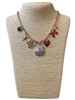 GSN1569-1 GOLD MULTI CHARM BULL DOG NECKLACE