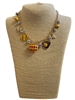 GSN1729 GOLD YELLOW SOFTBALL MULTI CHARM NECKLACE