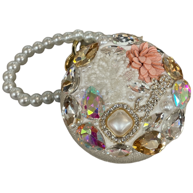 H16AB  AB  STONE CIRCLE MIRROR KEYCHAIN