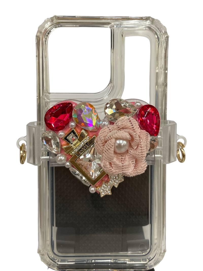 H80B  BOTTLE & FLOWER HEART ADJUSTABLE  CELLPHONE HOLDER