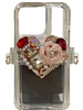 H80P PINK  FLOWER HEART ADJUSTABLE  CELLPHONE HOLDER