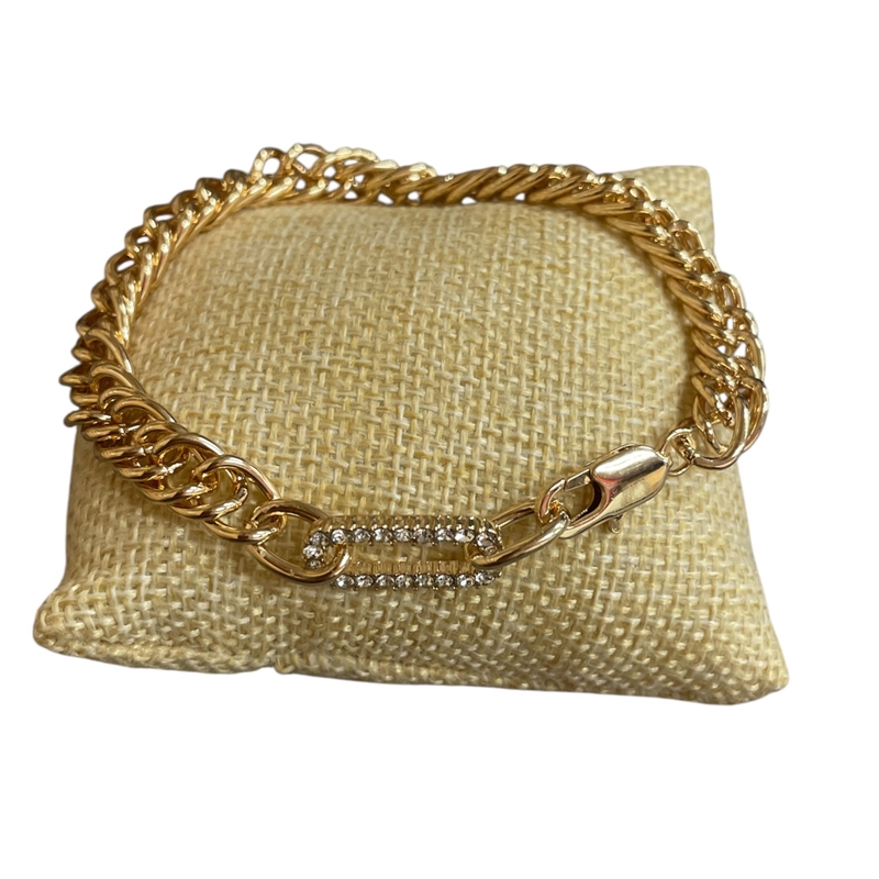 HB1994 RHINESTONE BAR CHAIN LINK BRACELET