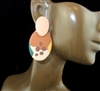 HE1099 DOTTED BROWN/NATURAL MULTI OVAL POST EARRINGS