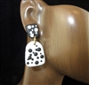 HE1116 BLACK AND WHITE DOTTED SMALL POST EARRINGS
