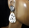 HE1117 BLACK AND WHITE DOTTED SMALL TEARDROP POST EARRINGS