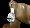 HE1124 GOLD MOSAIC BLACK AND WHITE SMALL POST EARRINGS