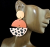 HE1154-1 CORAL DOTTED DANGLE EARRINGS