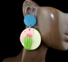 HE1190 BRIGHT COLORFUL ROUND CACTUS EARRINGS