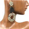 HE1202LP  ZEBRA  ROUND DANGLE EARRINGS