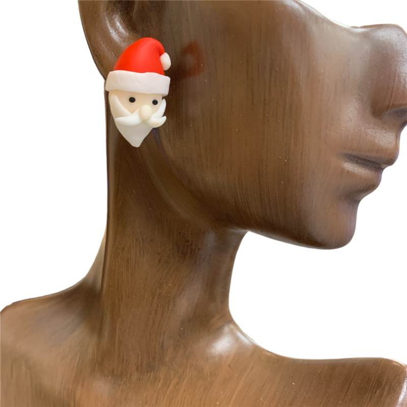 HE1300 SANTA CLAUS CLAY EARRINGS