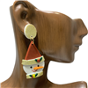 HE1317S SNOWMAN CLAY EARRINGS