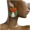 HE1333 CHRISTMAS TREE  CLAY  EARRINGS