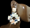 HE1371 MULTI COLOR GOLD FLAKES DANGLE EARRINGS