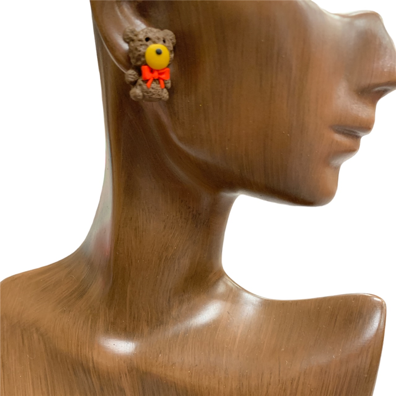 HE1405 SMALL  BEAR STUDS  EARRINGS