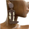 HE1530 CLAY  COW GIRL BOOT   EARRINGS