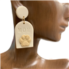 HE1635 DOG MOM CLAY EARRINGS