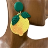 HE1675Y  YELLOW LEMON CLAY EARRINGS