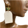 HE1709 WHITE  CLAY EARRINGS