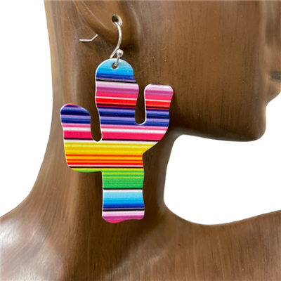 HE20911-1 MULTI COLOR CACTUS EARRINGS