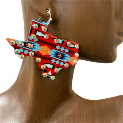 HE20918-1  TEXAS MULTI COLOR EARRINGS