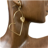 HE2097 HAMMERED HEART DANGLE EARRINGS