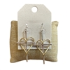 HE2554 MATTE TWO TONE CROSS AND HEART DANGLE EARRINGS