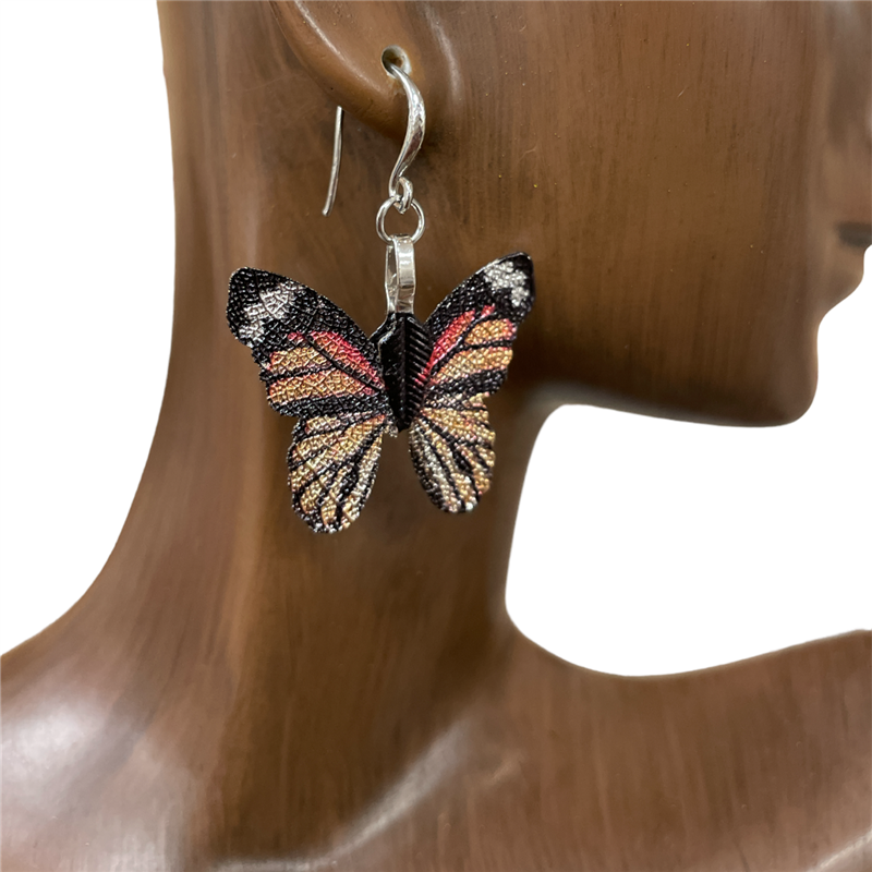 HE26749 DANGLE  BUTTERFLY EARRINGS