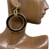 HE2926  CIRCLE GLITTERY HOOP EARRINGS