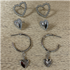 HE2962  HEART STUD 3PCS SET EARRINGS