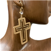 HE2973  MATTE DOUBLE CROSS EARRINGS