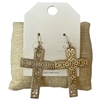HE3075 ANTIQUE FILIGREE CROSS DANGLE EARRINGS