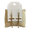 HE3243 MATTE GOLD THIN DANGLE CROSS EARRINGS