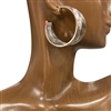 HE3362 SILVER  LIGHTWEIGHT CHUNKY HOOP EARRINGS