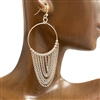 HE3504 DANGLING FRINGE HOOP EARRING