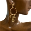 HE3517 HOOP WITH DROPLETS EARRINGS