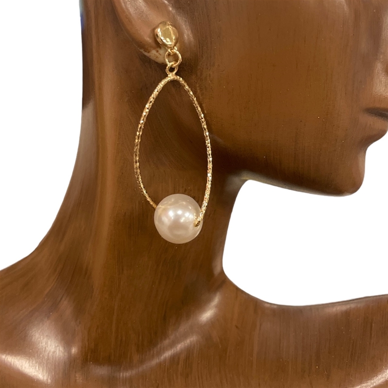 HE3530 DROOPED PENDANT EARRINGS WITH PEARL