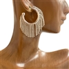 HE3587 HOOPWS WITH FRINGE EARRINGS