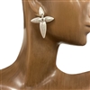 HE3602 LEAFLET CROSS EARRINGS