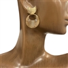 HE3632 HALF MOON WITH CIRCLE PENDANT EARRINGS