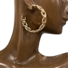 HE3729 CHAIN LINK HOOP EARRINGS