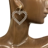 HE3742 HEART CHAIN LINK HOOP EARRINGS