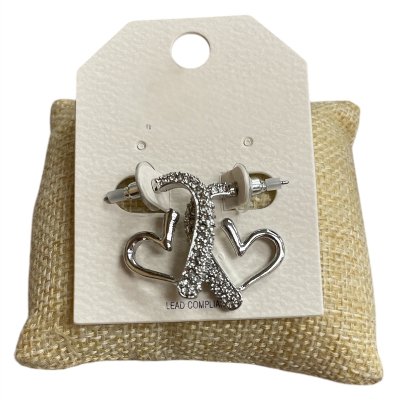 HE3930 RHINESTONE HEART EARRINGS