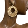 HE4042 MATTE HAMMERED CIRCLE EARRINGS