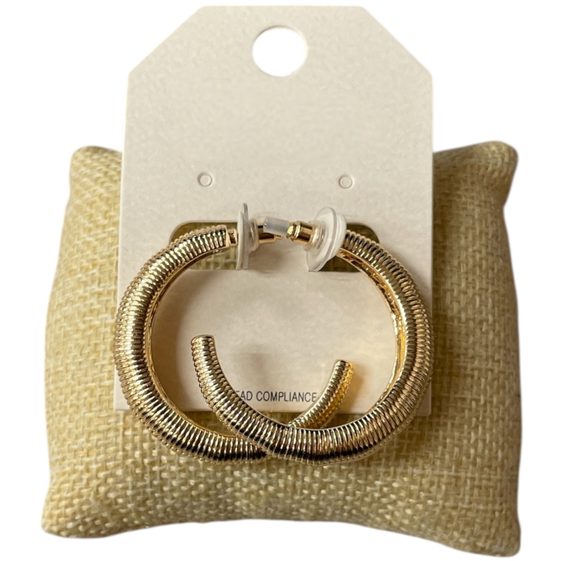 HE4073 PATTERN MEDIUM OPEN HOOP EARRINGS