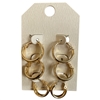 HE4143 PLAIN MINI HOOP EARRINGS 3 PAIR SET