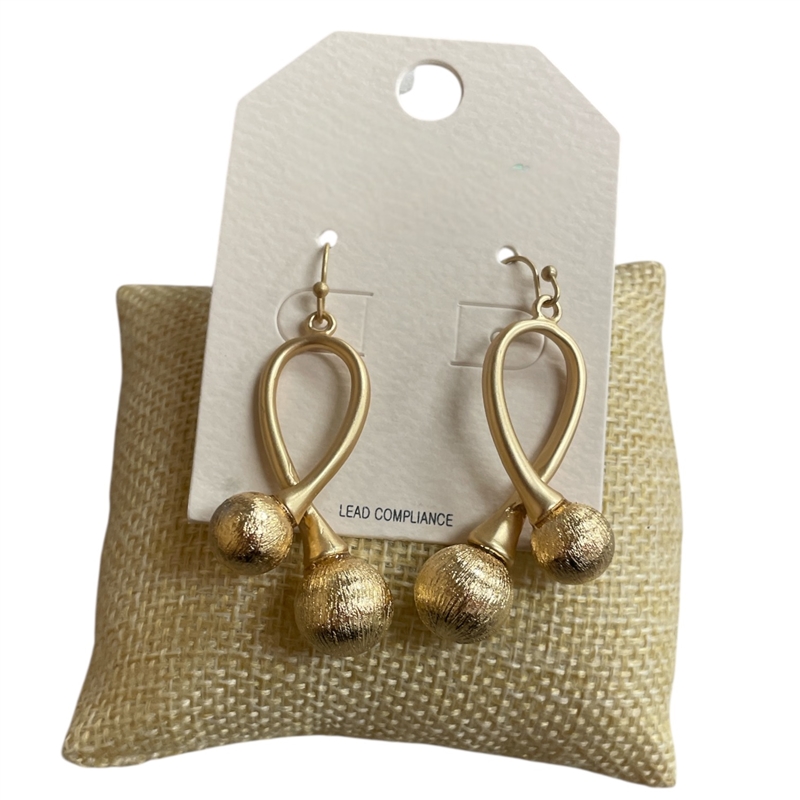 HE4187G  MATTE BALL HOOP EARRINGS