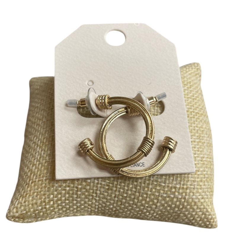 HE4246 TWO TONE SMALL HOOP EARRINGS
